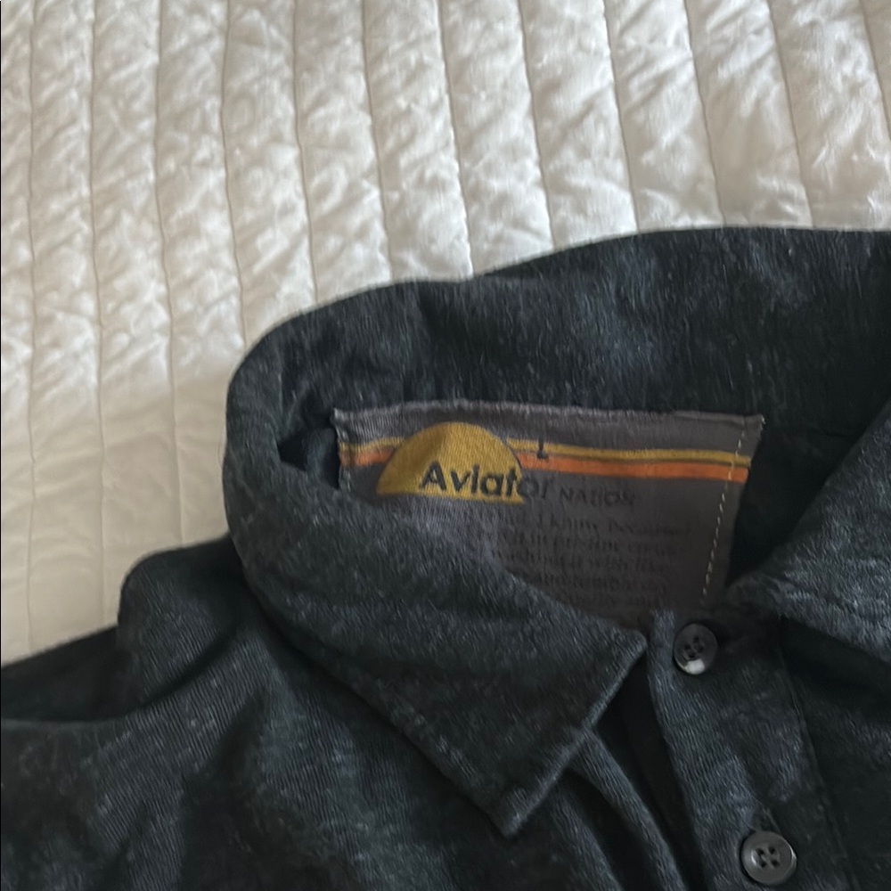Aviator Nation Charcoal Button-Up polo Shirt